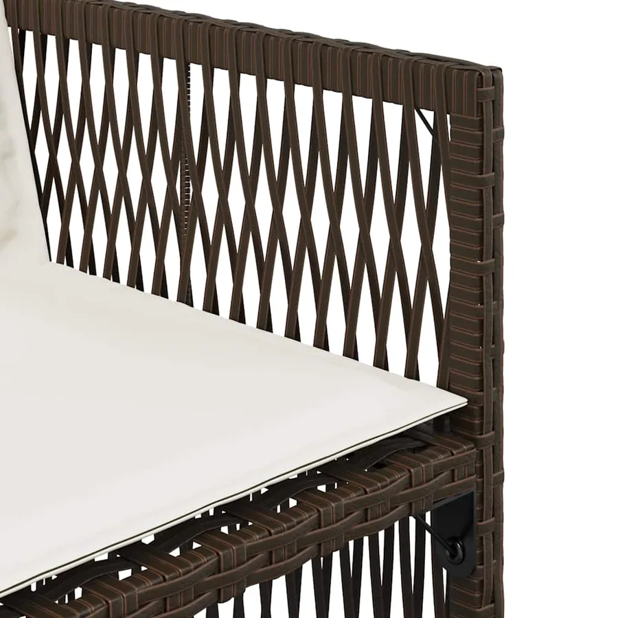 Chaises de jardin avec coussins lot de 4 marron résine tressée - 10
