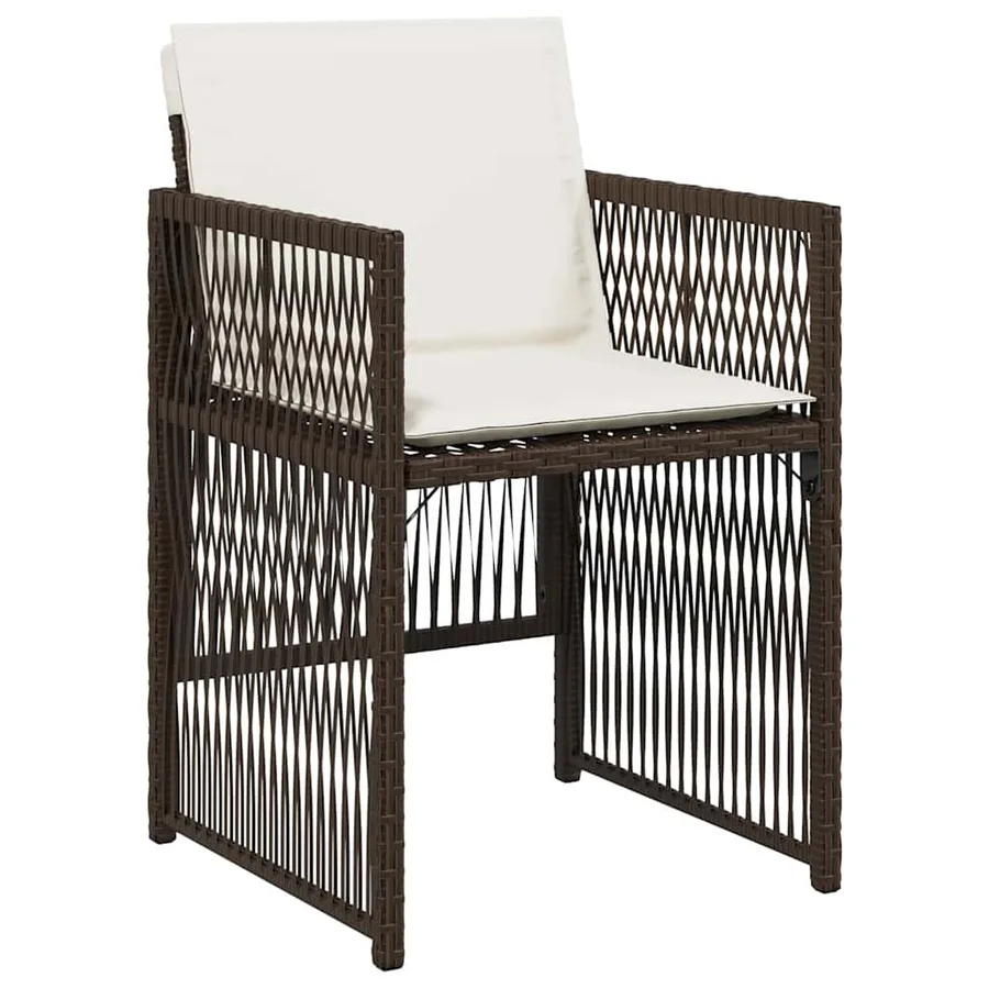 Chaises de jardin avec coussins lot de 4 marron résine tressée - 4
