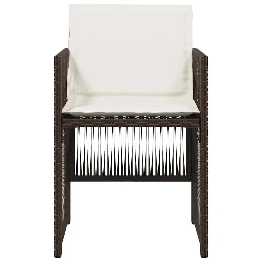 Chaises de jardin avec coussins lot de 4 marron résine tressée - 5
