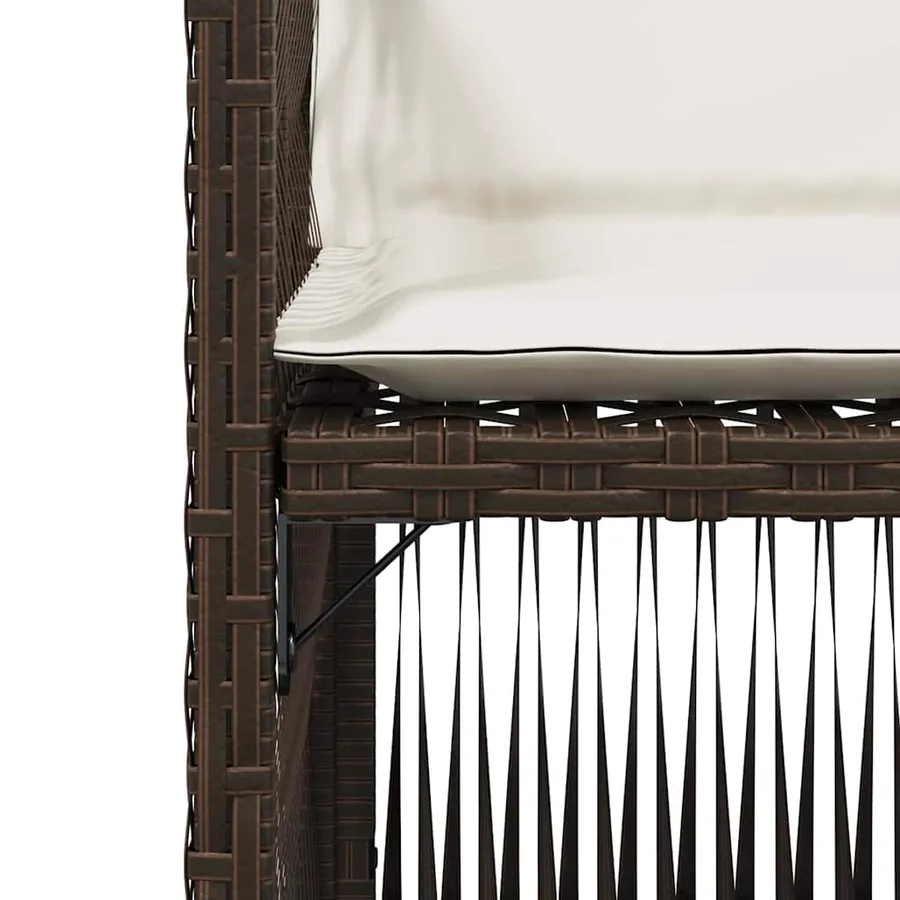 Chaises de jardin avec coussins lot de 4 marron résine tressée - 9