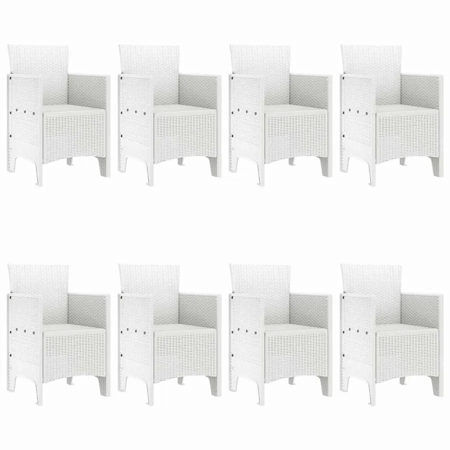 Ensemble de salle à manger pour jardin 9 pcs Blanc - 4
