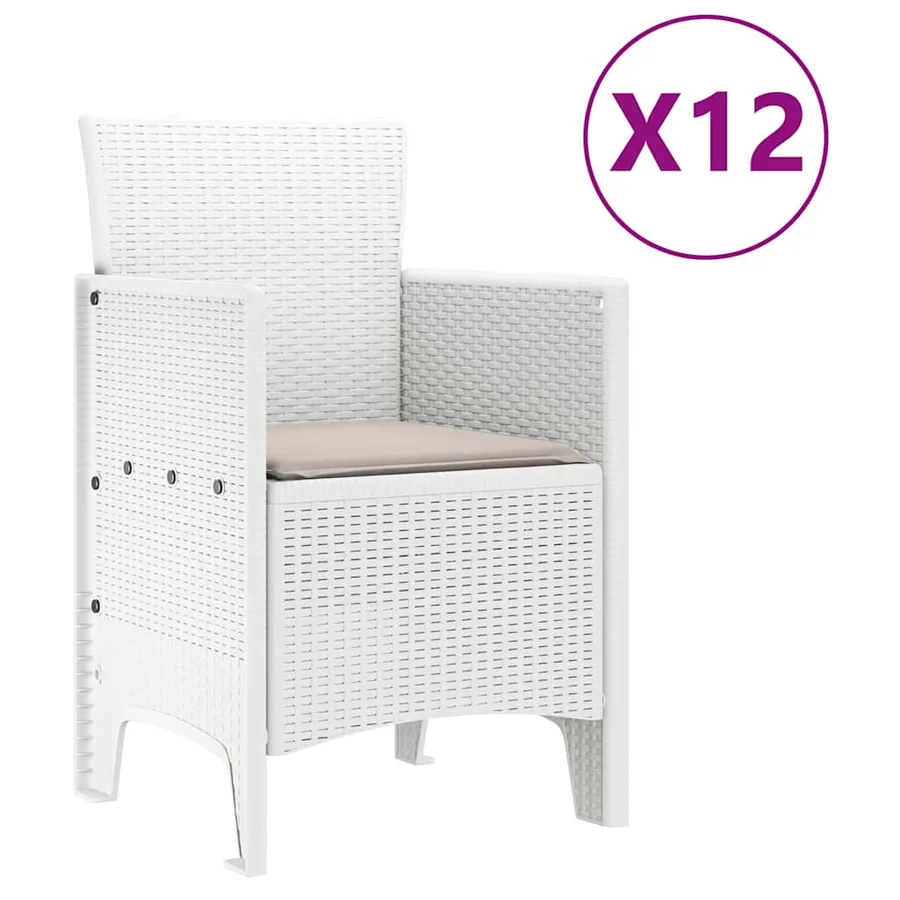 Ensemble de salle à manger pour jardin 13 pcs Blanc Rattan Polt - 5