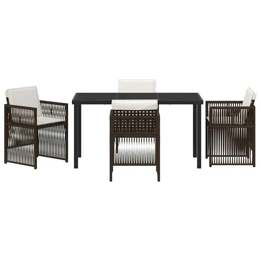 Ensemble de salle à manger pour jardin 5 pcs Marron - 7