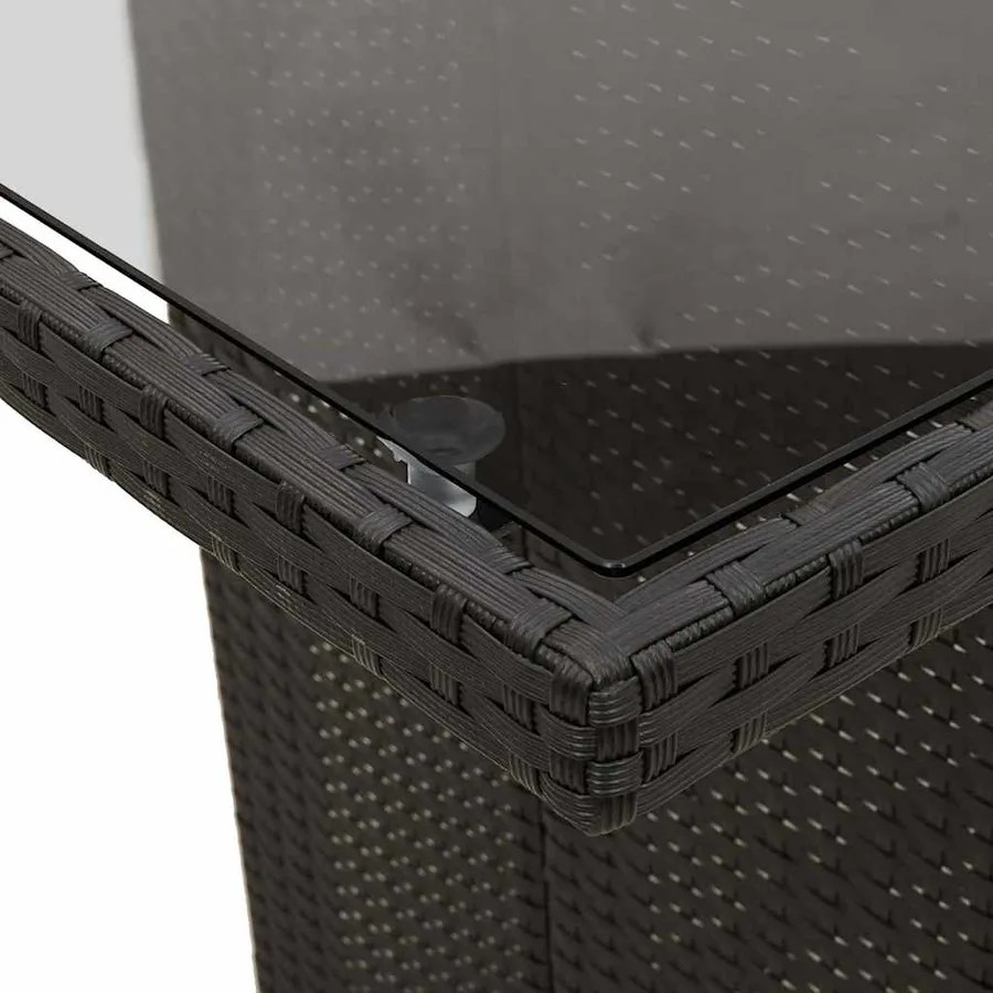 Ensemble de salle à manger pour jardin 9 pcs Noir polyrotin - 11