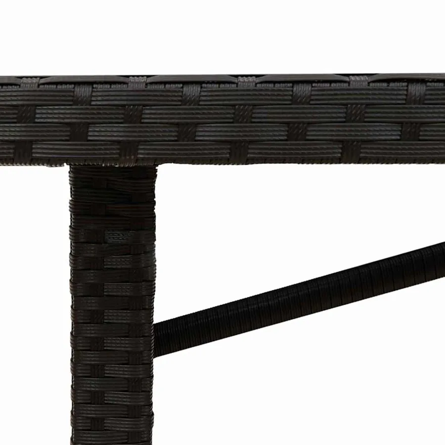 Ensemble de salle à manger pour jardin 9 pcs Noir polyrotin - 12