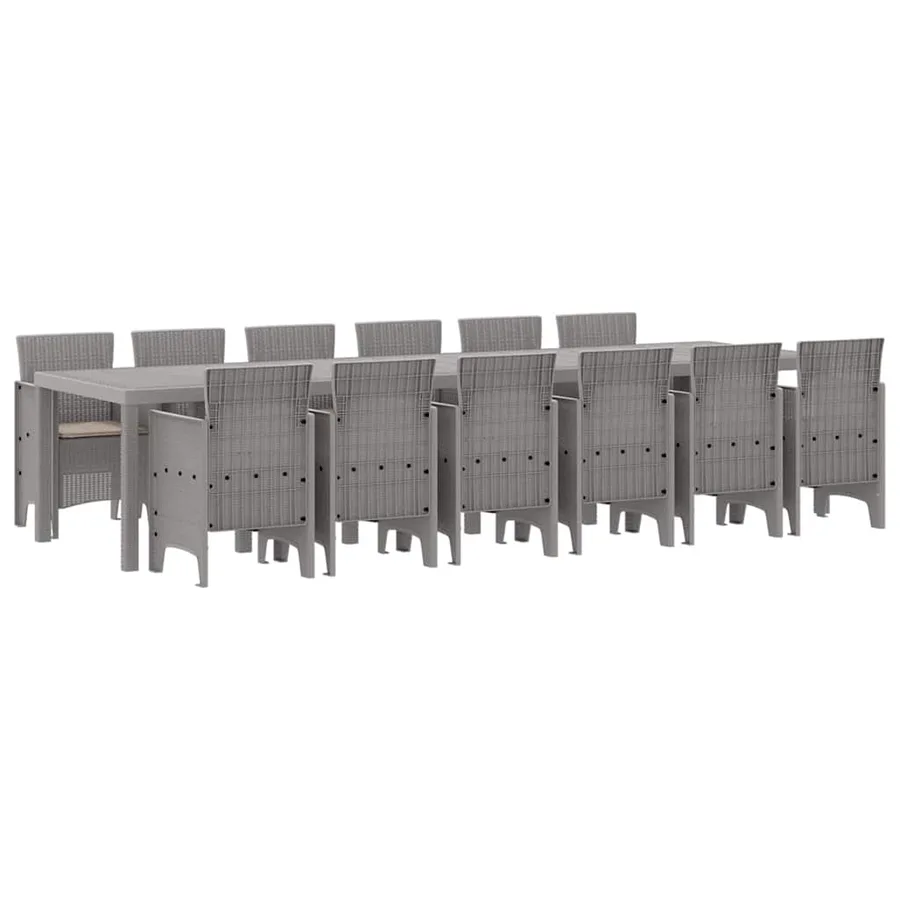 Ensemble de salle à manger pour jardin 13 pcs Gris clair - 2