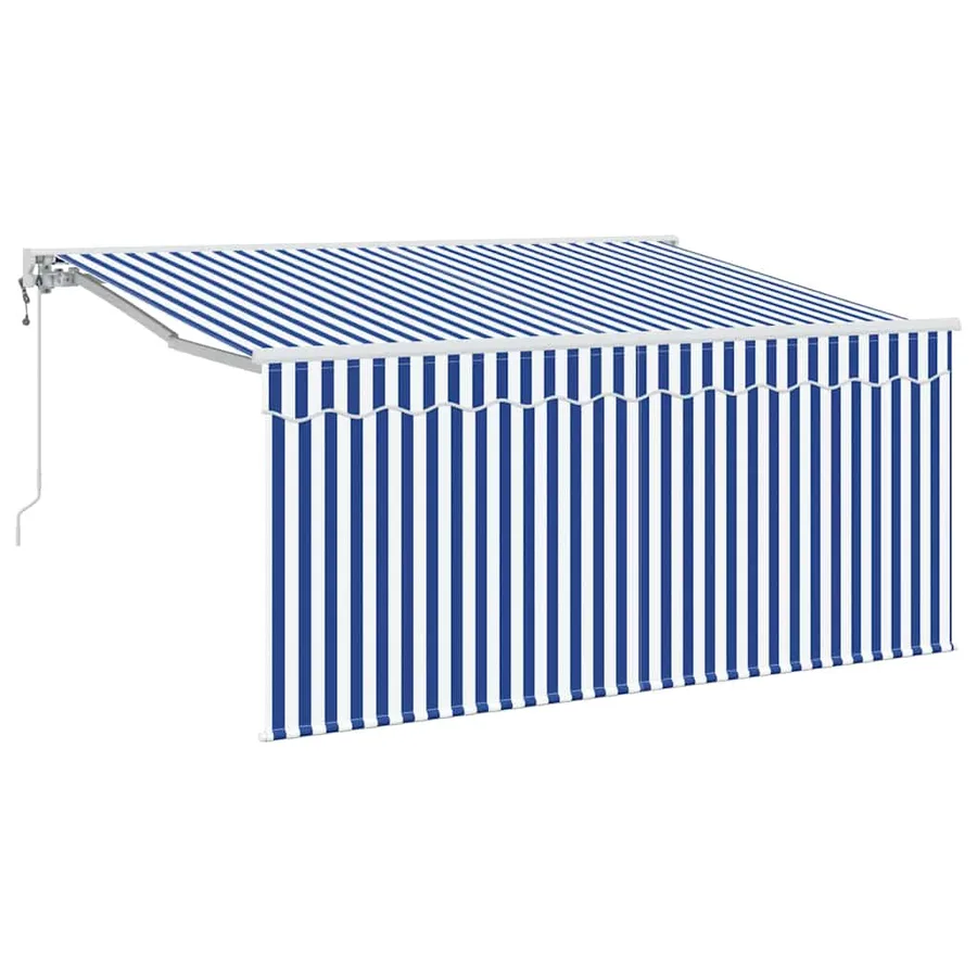 Auvent Rétractable Bleu et Blanc 300 x 200 cm - 2