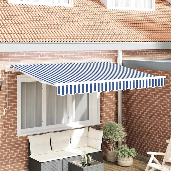 Toile de rechange pour auvent Bleu et Blanc 2,5 x 2 m Polyester