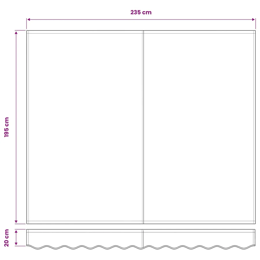 Toile de rechange pour auvent Bleu et Blanc 2,5 x 2 m Polyester - 9