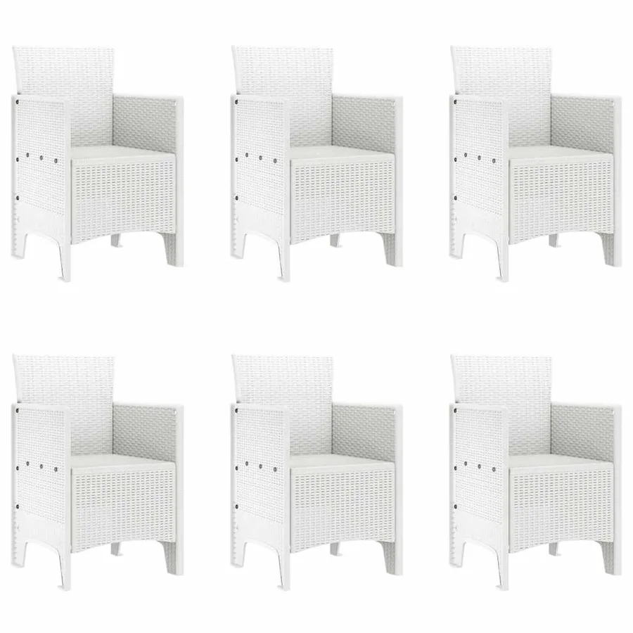 Ensemble de salle à manger pour jardin 7 pcs Blanc - 5