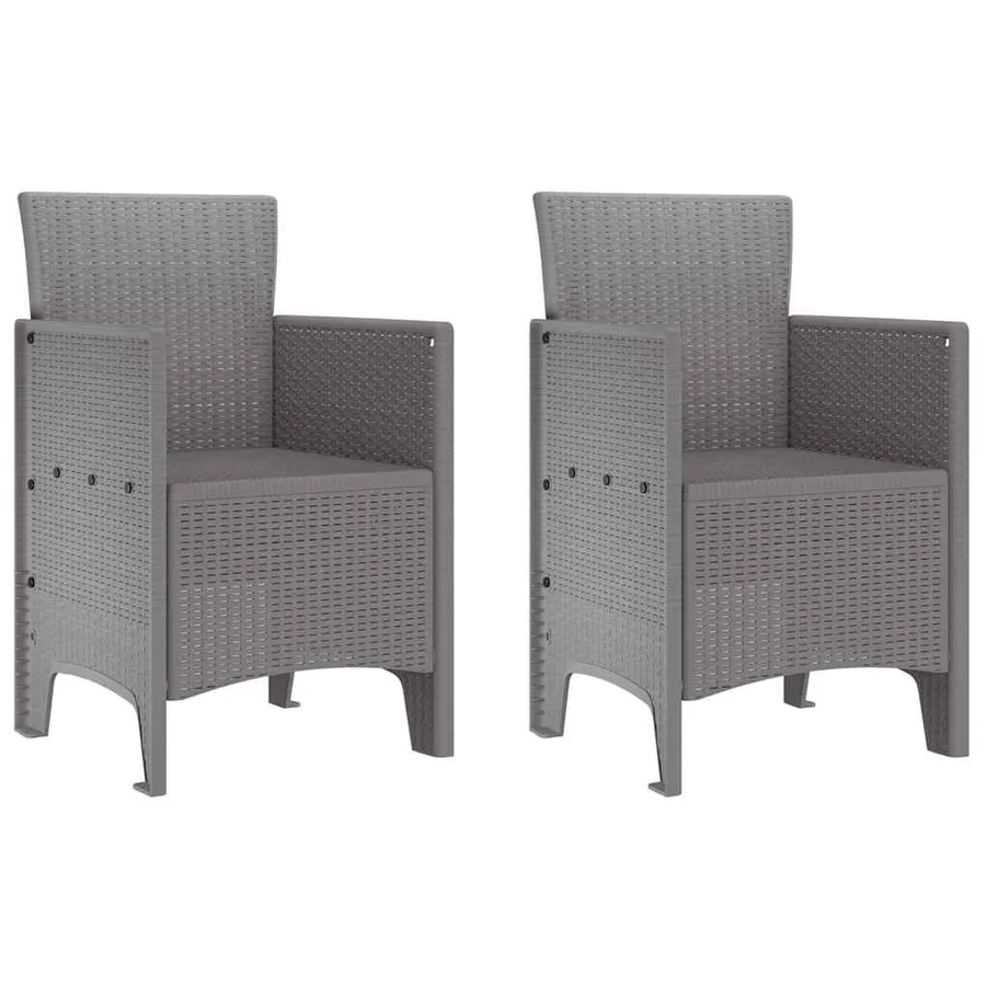 Chaise de jardin 2 pcs Gris clair 53 x 49 x 85 cm Polypropylène - 2