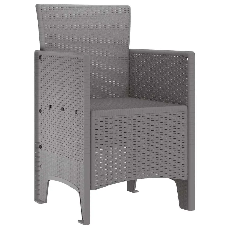 Chaise de jardin 2 pcs Gris clair 53 x 49 x 85 cm Polypropylène - 4