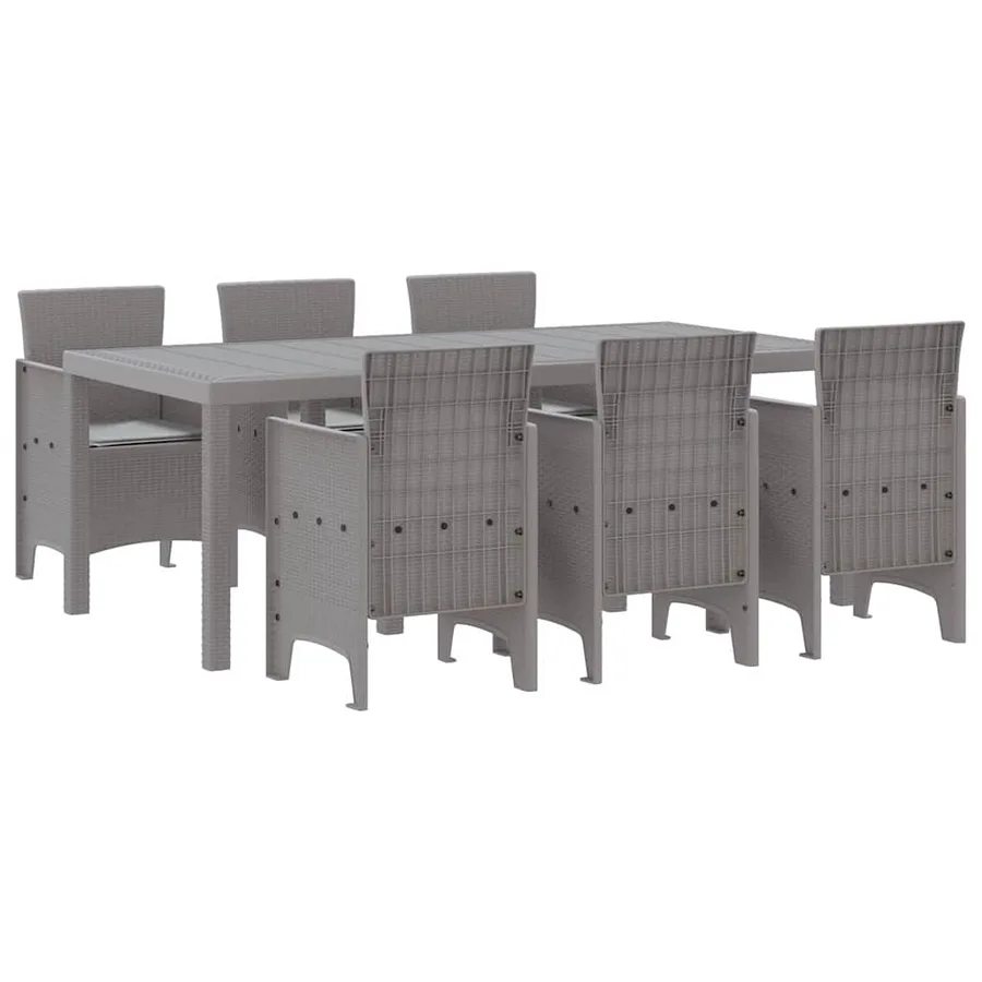 Ensemble de salle à manger pour jardin 7 pcs Gris clair - 2