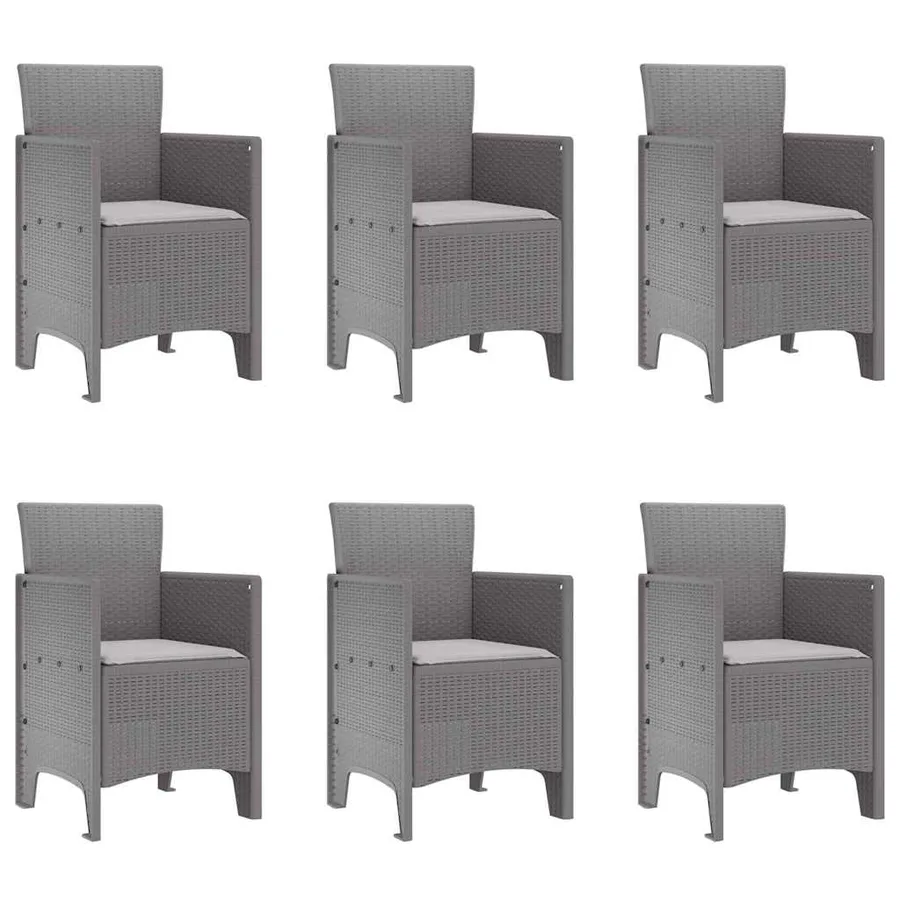 Ensemble de salle à manger pour jardin 7 pcs Gris clair - 5