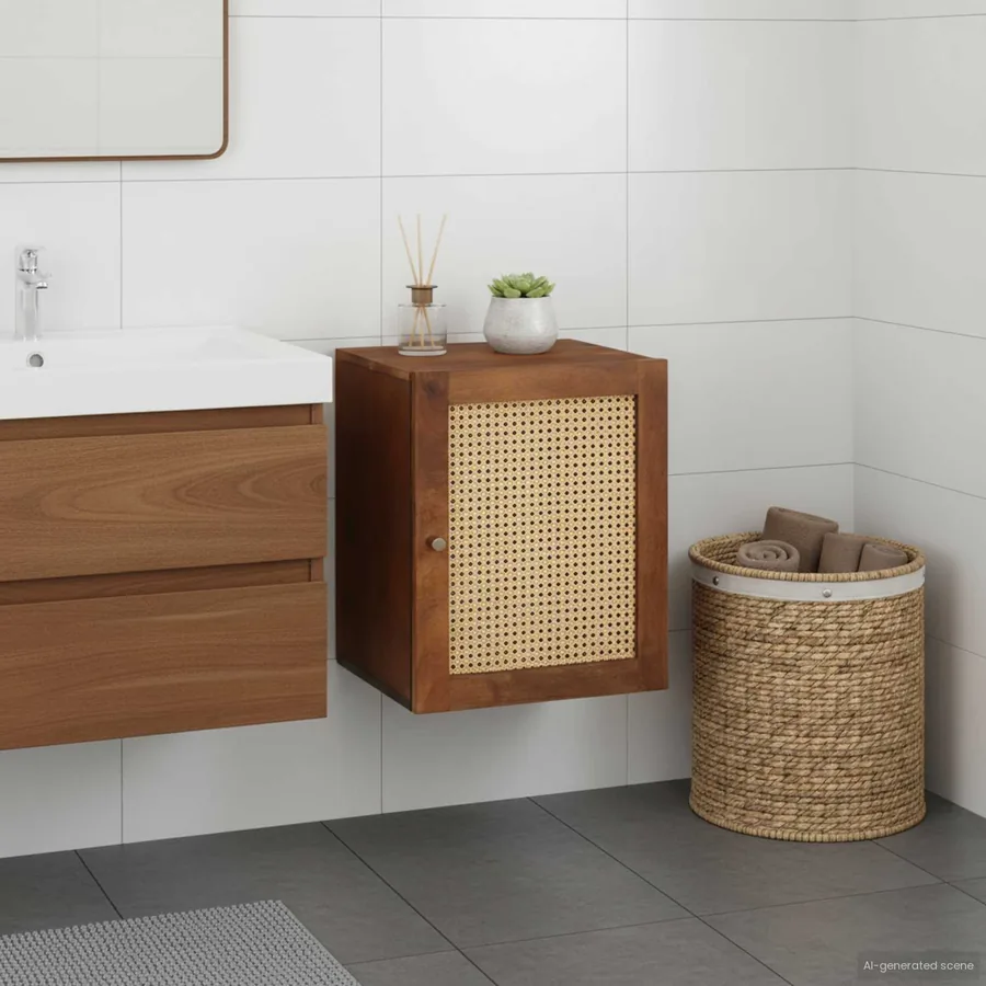 Cabinet de salle de bain avec étagère Marron 38 x 33,5 x 48 cm