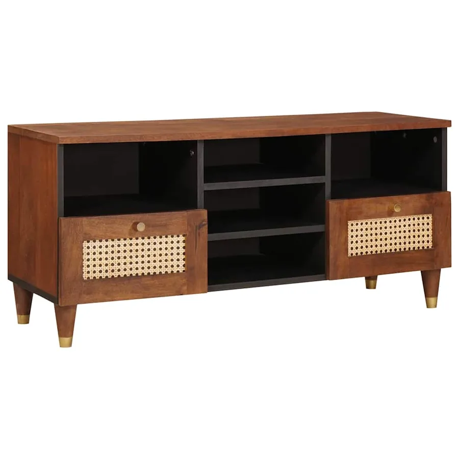 Meuble TV Marron 100 x 33,5 x 46 cm Bois de mangue massif