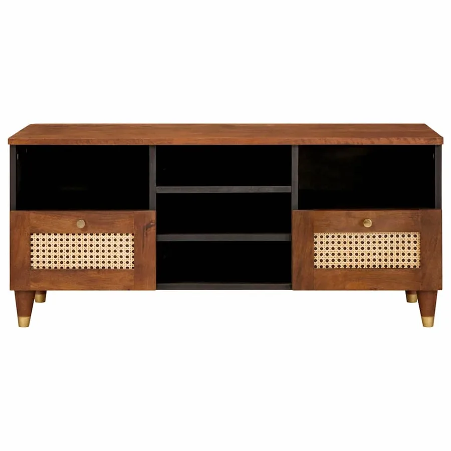 Meuble TV Marron 100 x 33,5 x 46 cm Bois de mangue massif - 3
