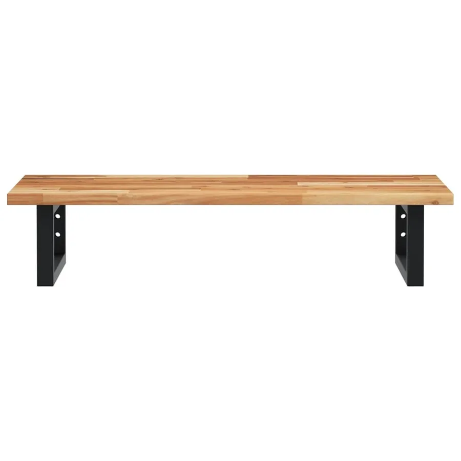 Étagère de vasque murale acier et bois massif d'acacia - 4