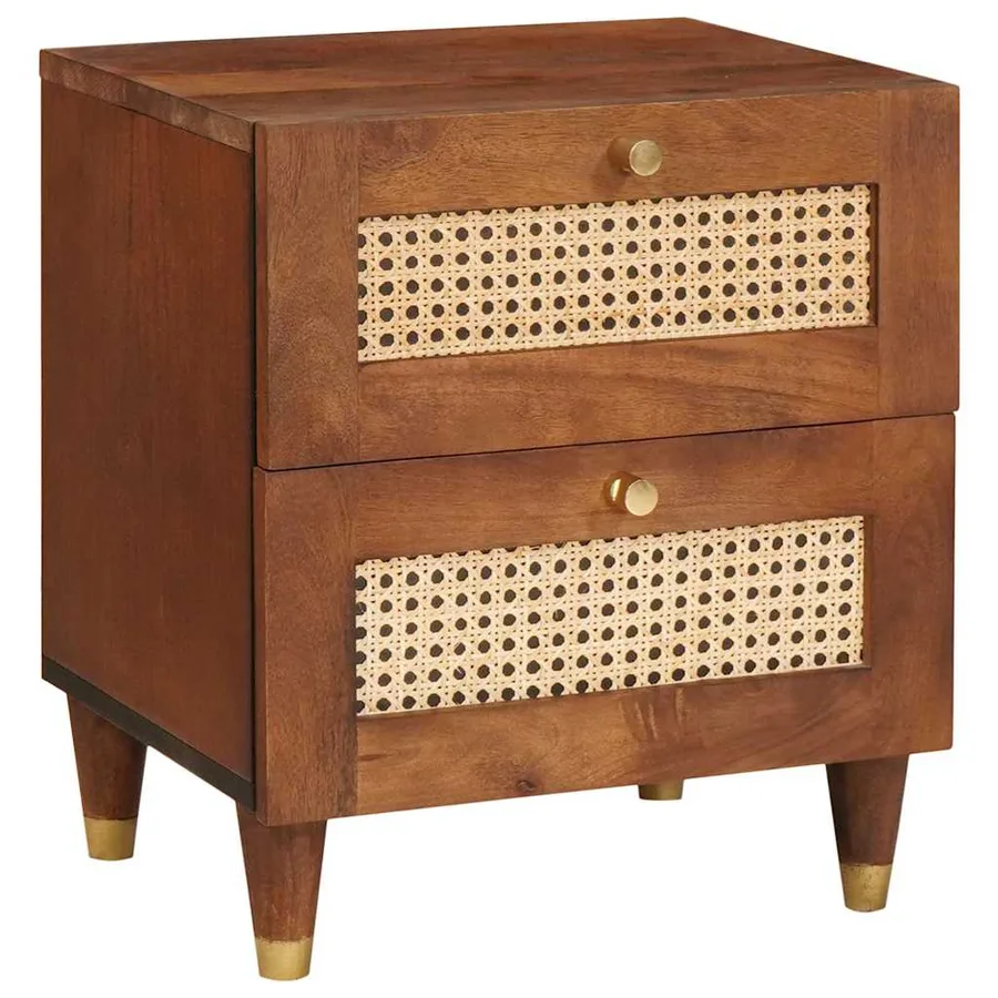 Cabinet de chevet avec tiroir 2 pcs Marron 40 x 33,5 x 46 cm - 2