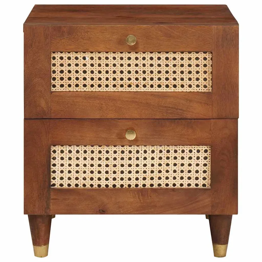 Cabinet de chevet avec tiroir 2 pcs Marron 40 x 33,5 x 46 cm - 4