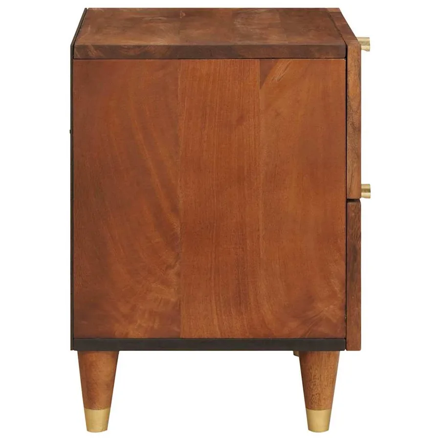 Cabinet de chevet avec tiroir 2 pcs Marron 40 x 33,5 x 46 cm - 5