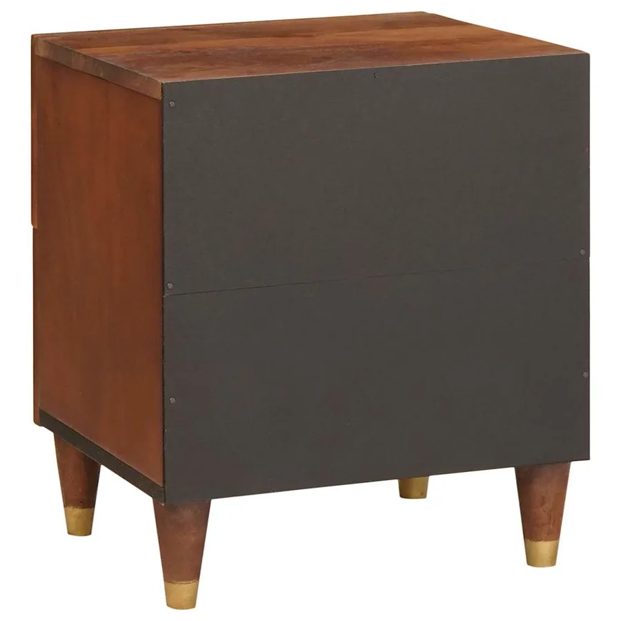 Cabinet de chevet avec tiroir 2 pcs Marron 40 x 33,5 x 46 cm - 6
