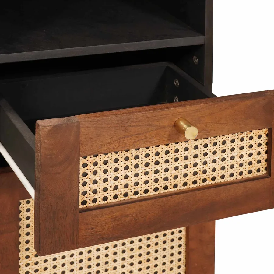 Cabinet de salle de bain avec tiroir 3 pcs Marron et Noir - 10
