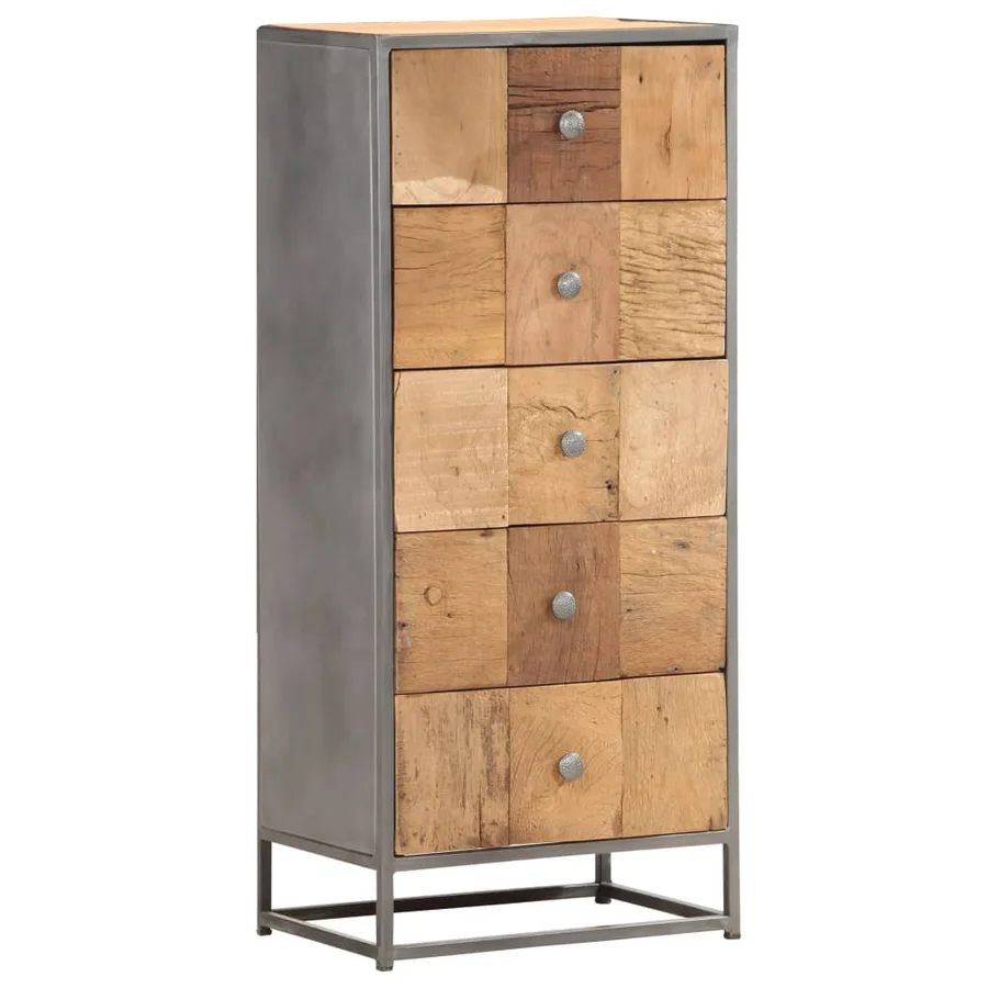 Armoire à tiroirs 45 x 30 x 100 cm Bois de récupération massif - 10