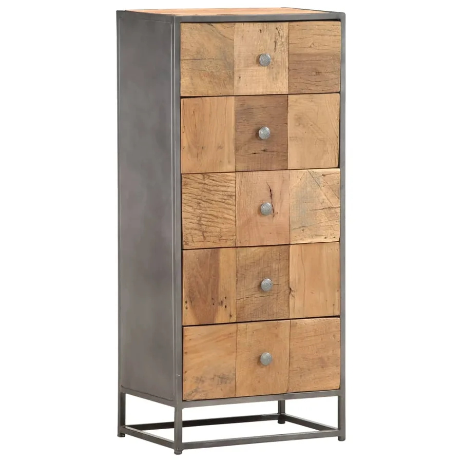 Armoire à tiroirs 45 x 30 x 100 cm Bois de récupération massif - 8