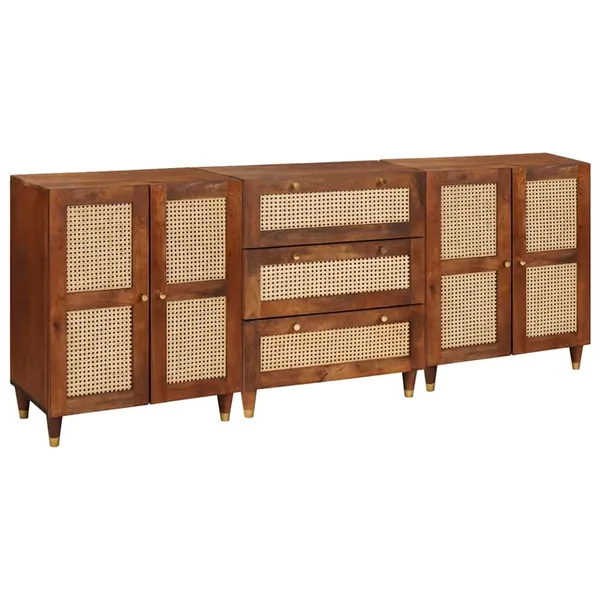 Ensemble de buffet 3 pcs Marron 180 x 33 x 75 cm