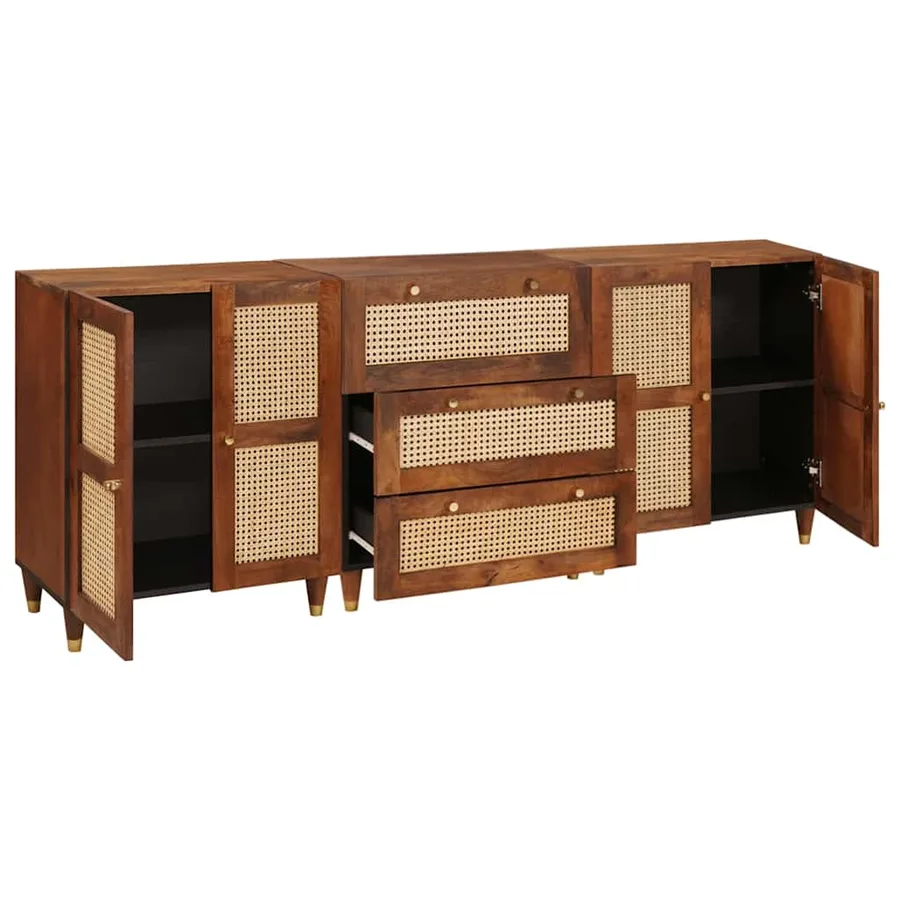 Ensemble de buffet 3 pcs Marron 180 x 33 x 75 cm - 2