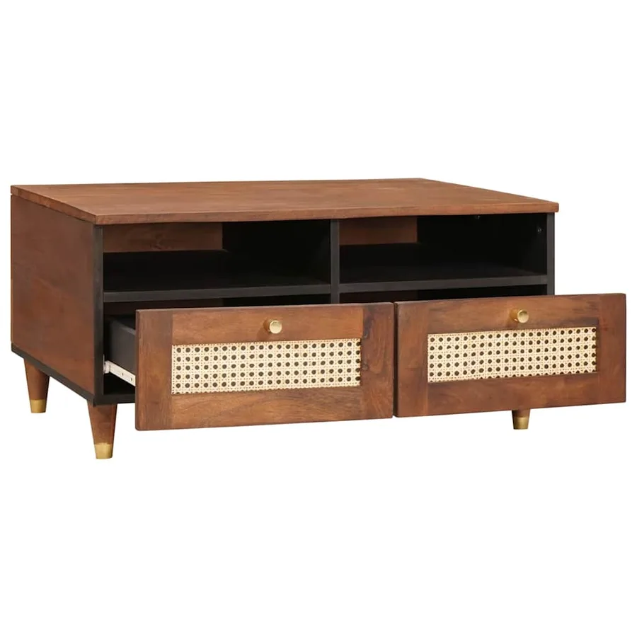 Table basse avec tiroir 80 x 54 x 40 cm Bois de mangue massif - 2