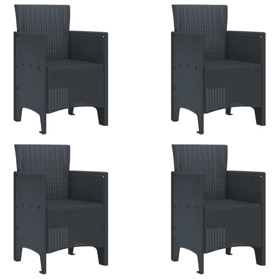Chaise de jardin 4 pcs Anthracite 53 x 49 x 85 cm Polypropylène
