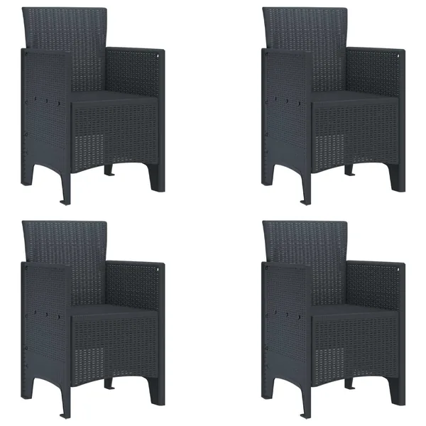 Chaise de jardin 4 pcs Anthracite 53 x 49 x 85 cm Polypropylène