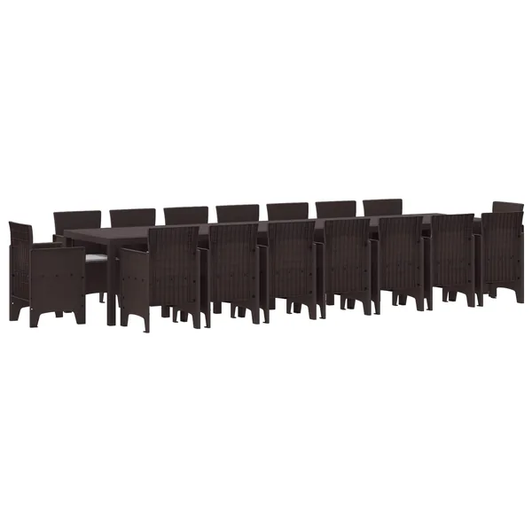 Ensemble de salle à manger de jardin avec coussins 17 pcs