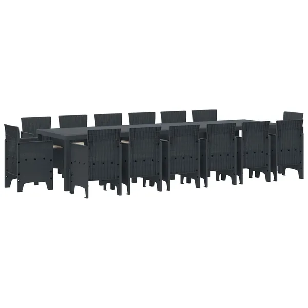 Ensemble de salle à manger pour jardin 15 pcs Anthracite