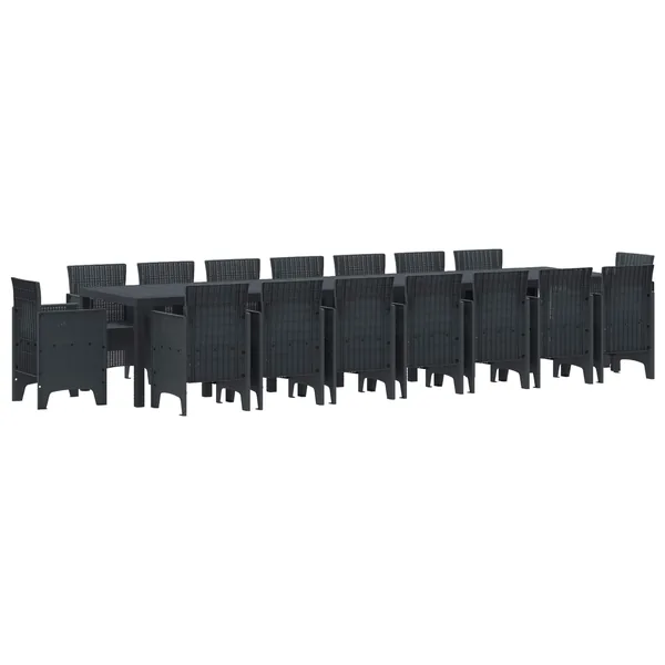 Ensemble de salle à manger de jardin avec coussins 17 pcs