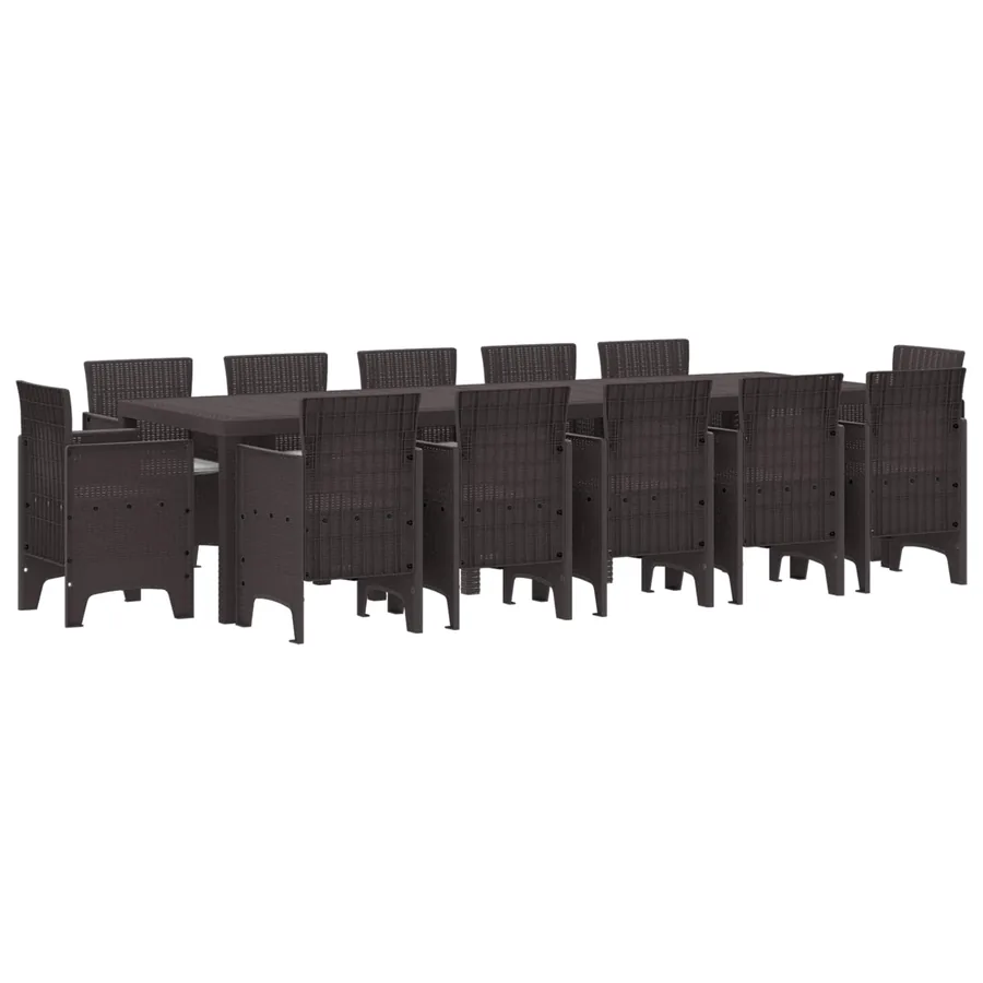 Ensemble de salle à manger pour jardin avec coussin 13 pcs