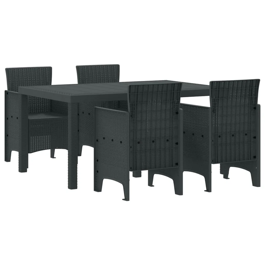 Ensemble de salle à manger pour jardin 5 pcs Anthracite