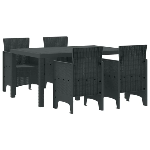 Ensemble de salle à manger pour jardin 5 pcs Anthracite