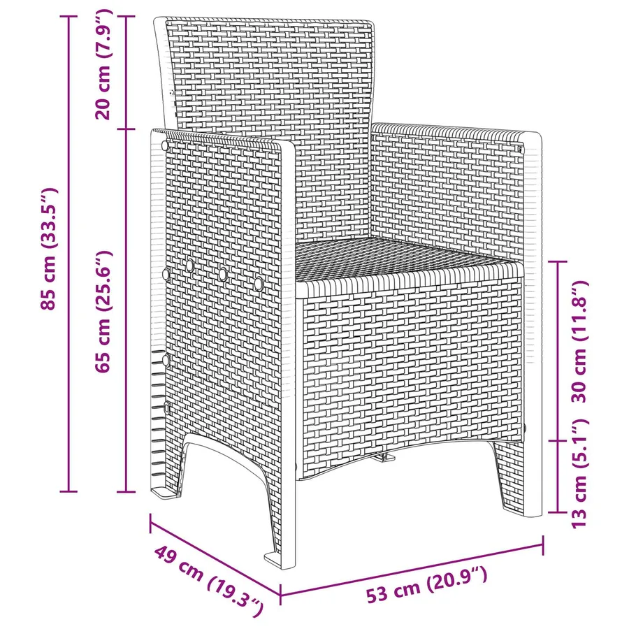 Ensemble de salle à manger pour jardin 5 pcs Anthracite - 4