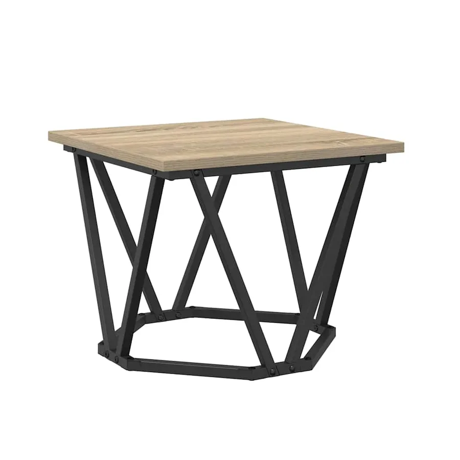 Table basse 3 pcs Chêne Sonoma Bois d'ingénierie et acier - 7