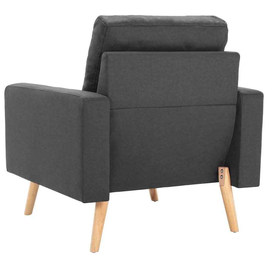 Fauteuil gris foncé tissu - 5