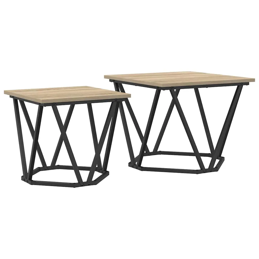 Ensemble de tables d'appoint 2 pcs Chêne Sonoma - 2