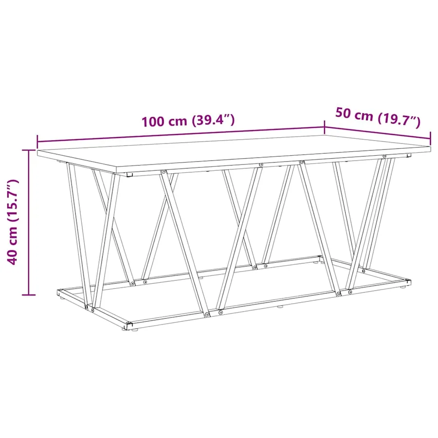 Table basse Chêne noir 100 x 50 x 40 cm - 11