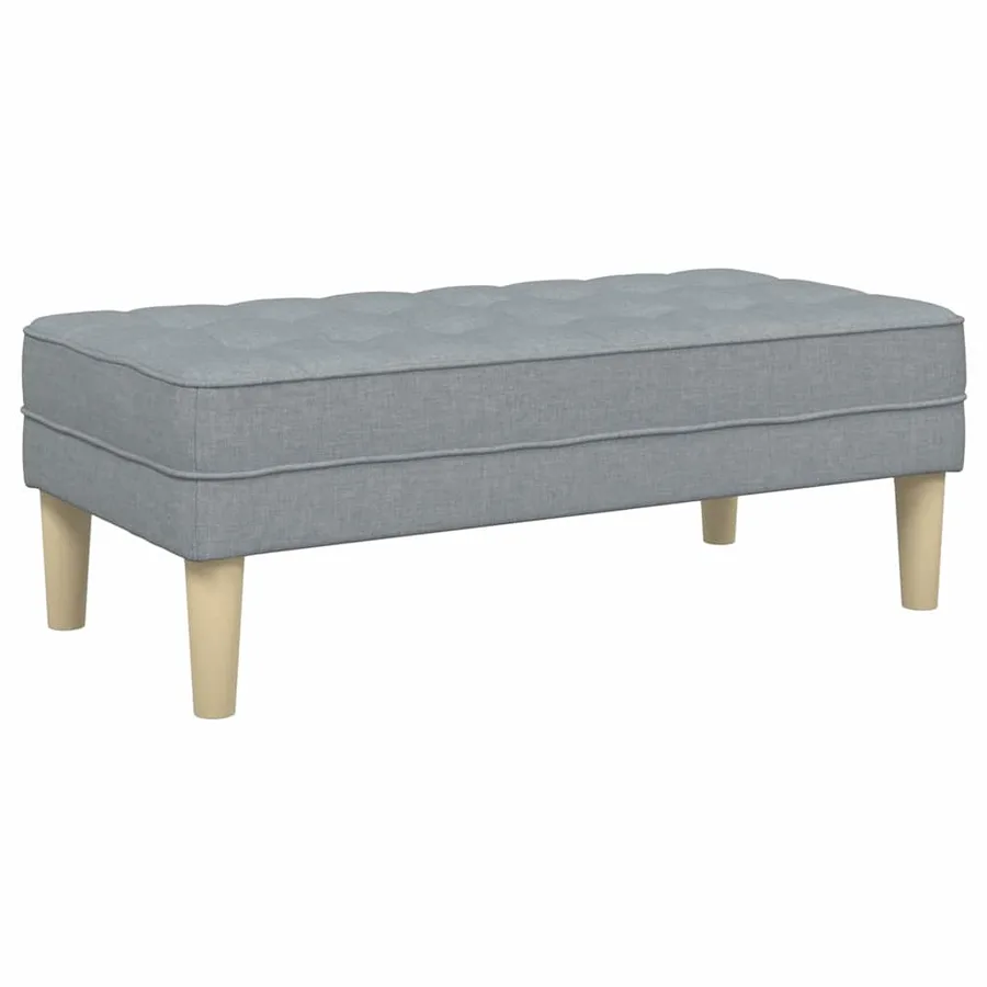 banc avec coussin Gris clair 113 x 57 x 39 cm tissu - 6