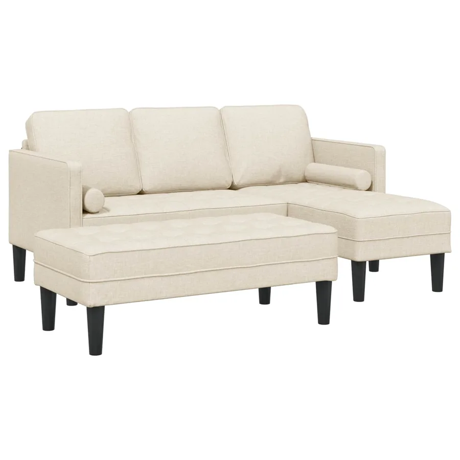 Ensemble de Canapés avec coussin 2 pcs Lin Polyester - 2