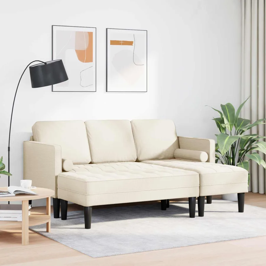 Ensemble de Canapés avec coussin 2 pcs Lin Polyester - 3
