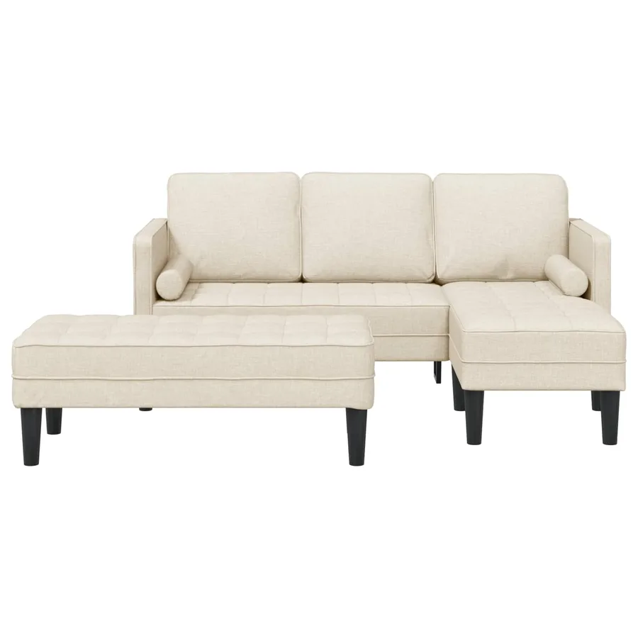 Ensemble de Canapés avec coussin 2 pcs Lin Polyester - 5