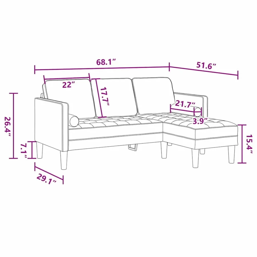 Ensemble de Canapés 2 pcs Gris nuage 173 x 131 x 67 cm - 13
